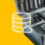 a toolbox showing tools inside over the ShareMyToolbox yellow background. Overlayed on top is a cloud database icon.