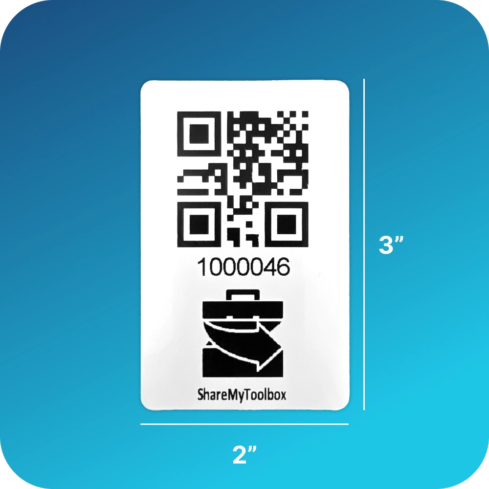 ShareMyToolbox QR Code Asset Label for Tool Tracking - Large