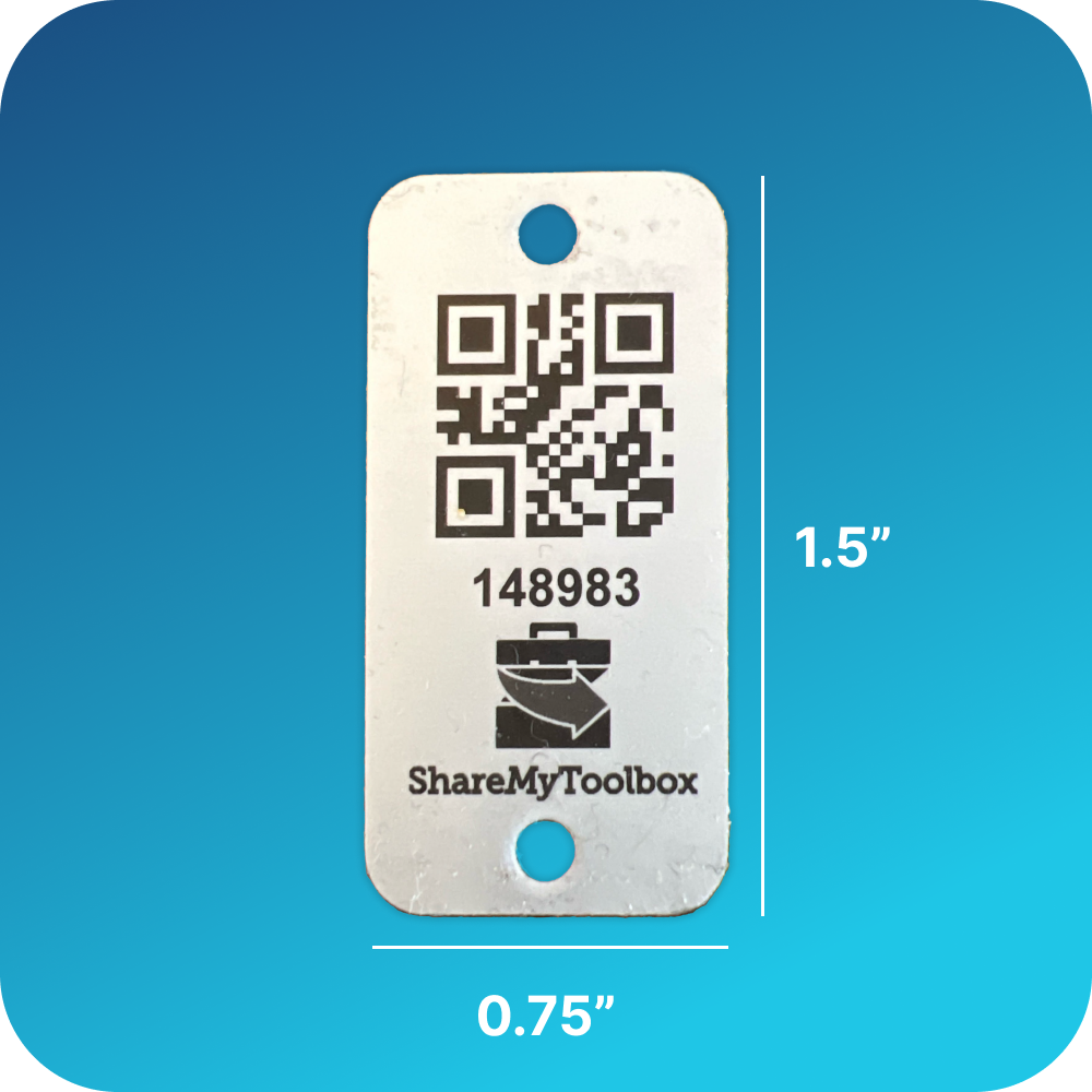 ShareMyToolbox QR Code Asset Label for Tool Tracking - Metal