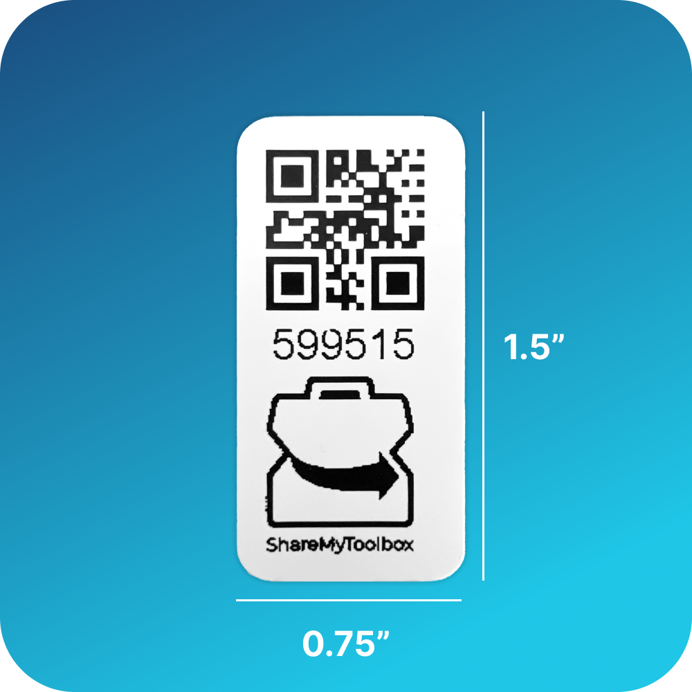 ShareMyToolbox QR Code Asset Label for Tool Tracking - Small