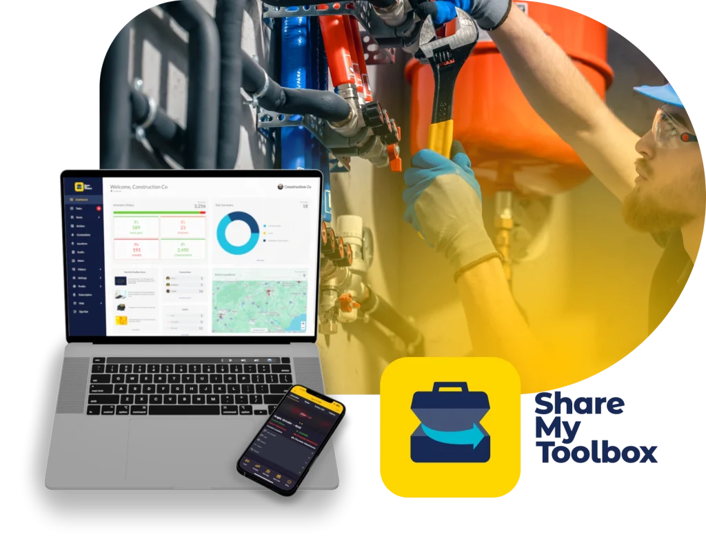 tool tracking for plumbing as plumber uses tools on jobsite