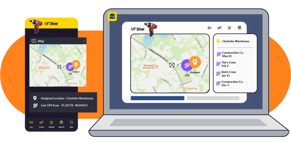 ShareMyToolbox app and Web Portal GPS and Location Tracking